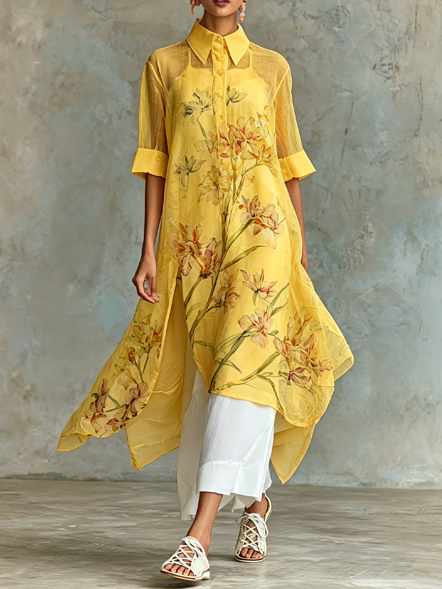 Pauline – Ensemble deux pièces avec robe midi fleurie