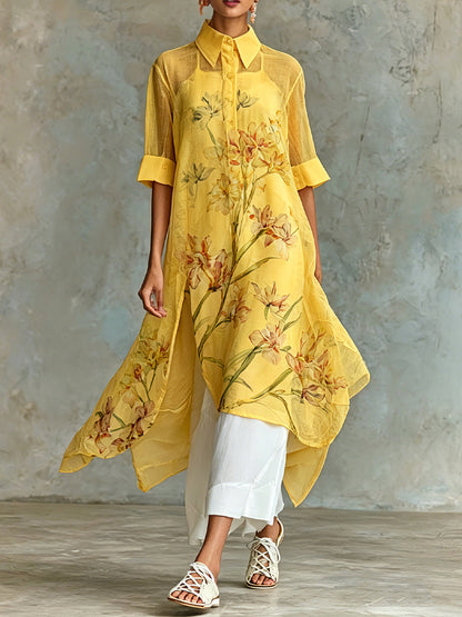 Pauline – Ensemble deux pièces avec robe midi fleurie