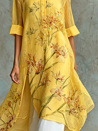 Pauline – Ensemble deux pièces avec robe midi fleurie