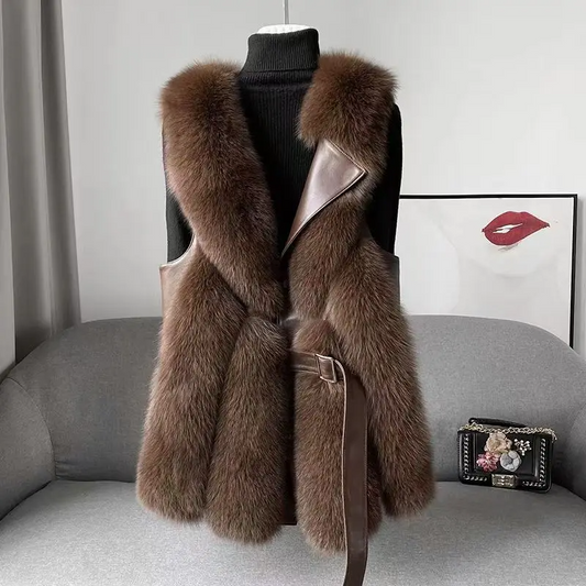 Pauline | Gilet en Fourrure Élégant