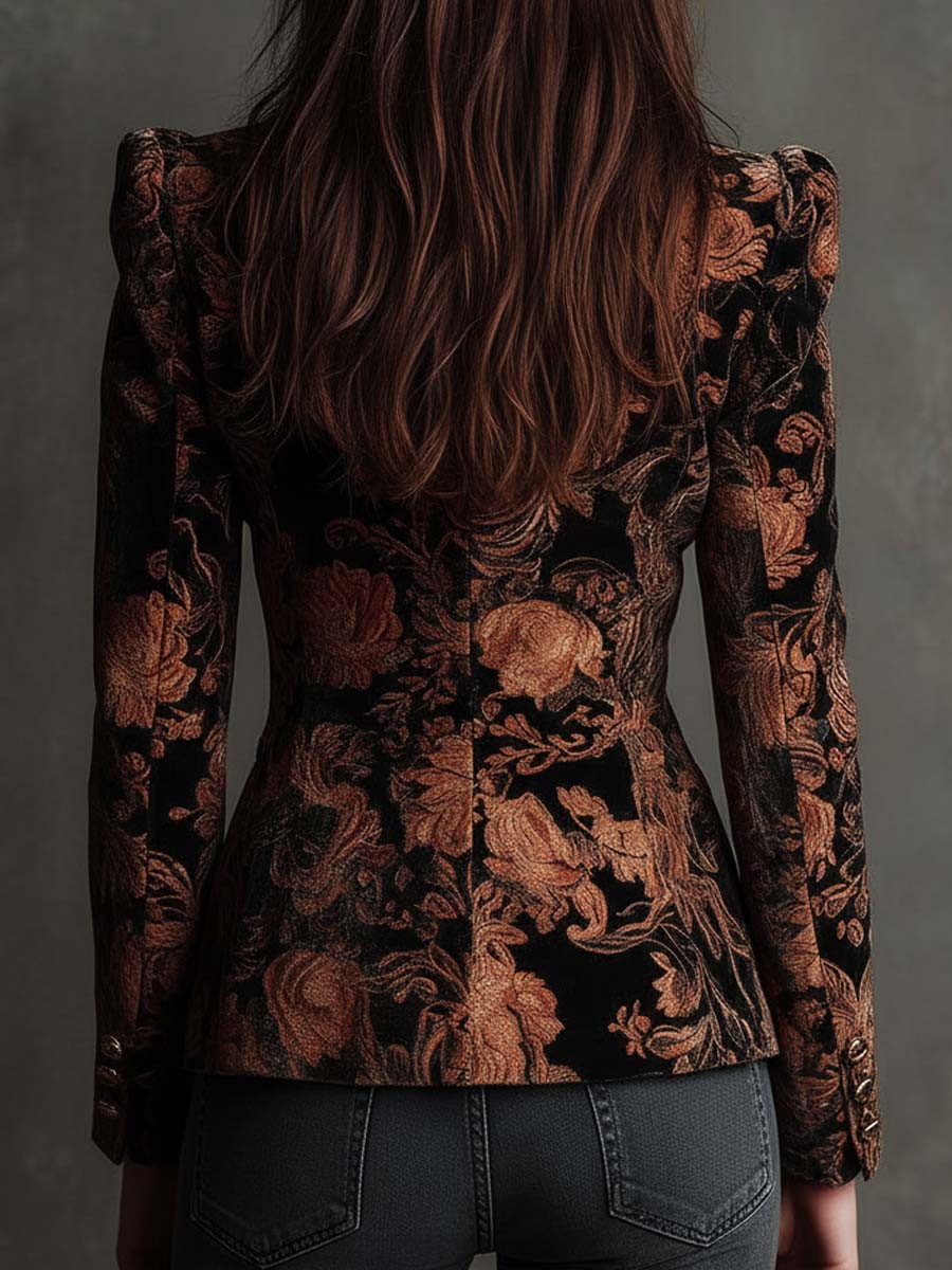 Laure | Blazer Élégant aux Détails Floraux