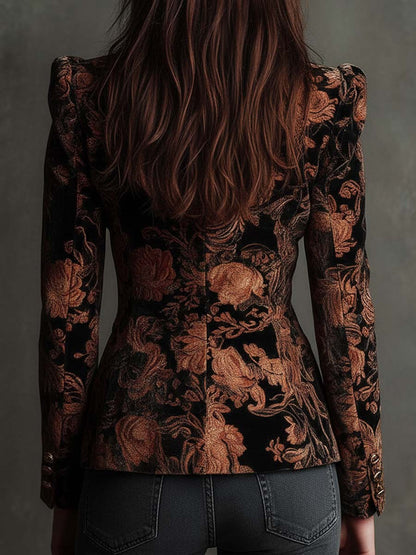 Laure | Blazer Élégant aux Détails Floraux