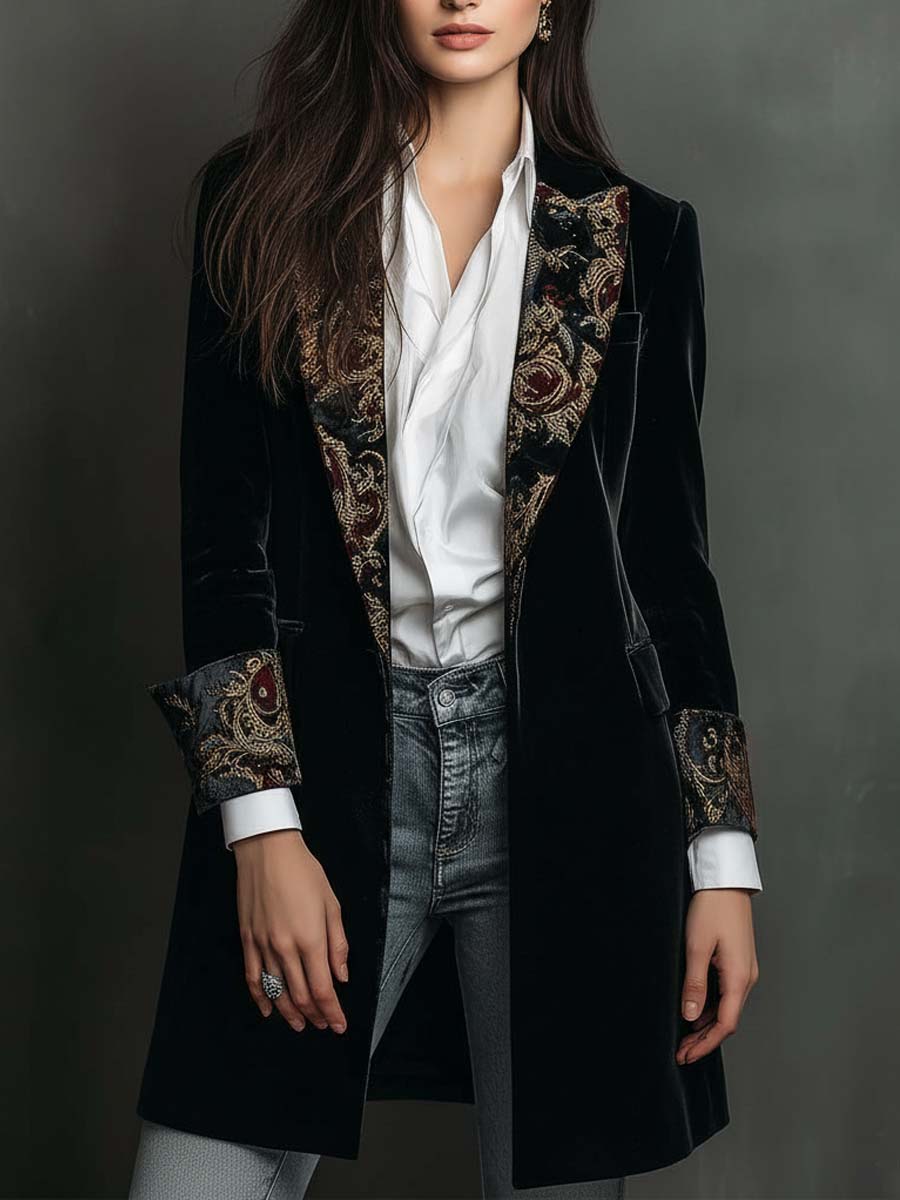 Julie | Blazer Élégant à Détails Contrastés