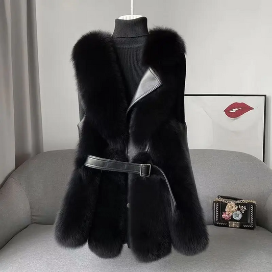 Pauline | Gilet en Fourrure Élégant