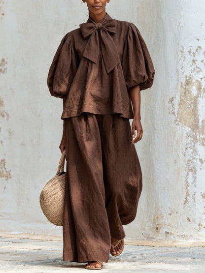 Clarisse | Ensemble à nœud et pantalon large