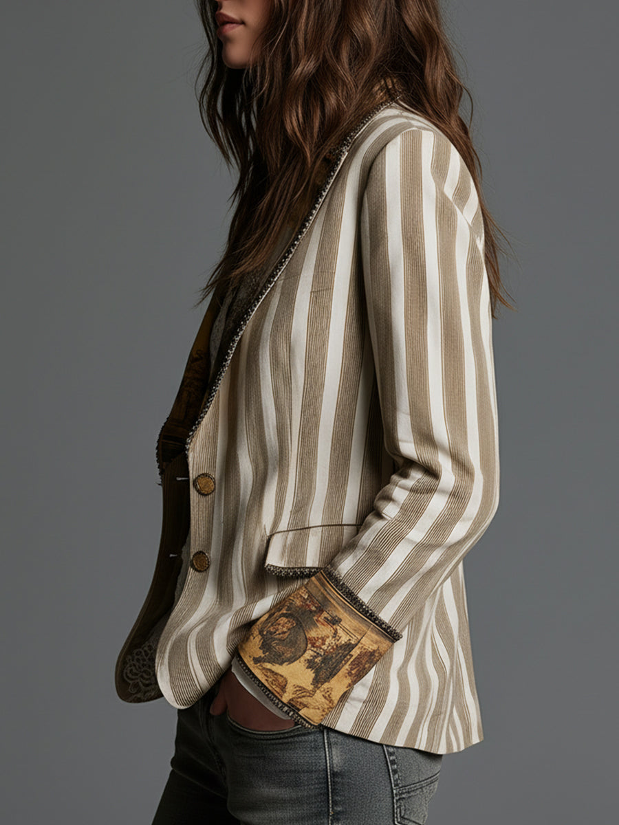 Marion | Blazer Élégant Rayé