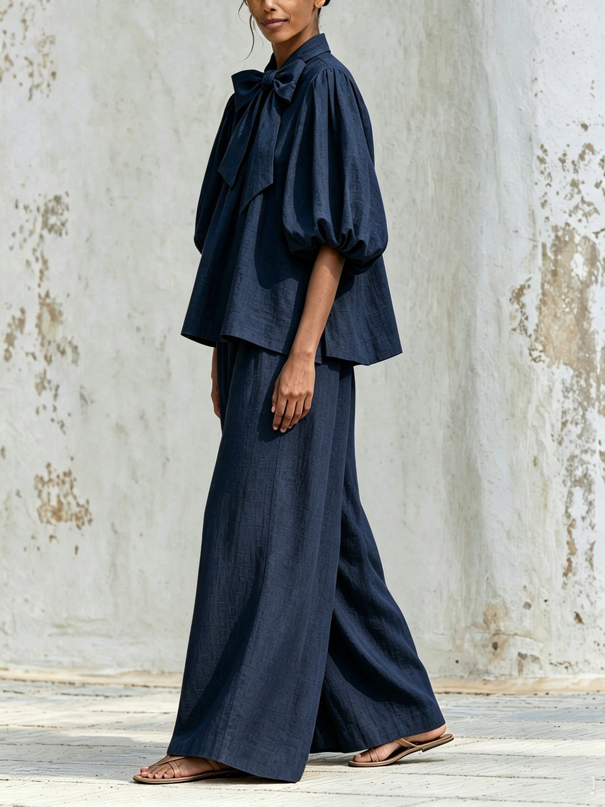 Clarisse | Ensemble à nœud et pantalon large