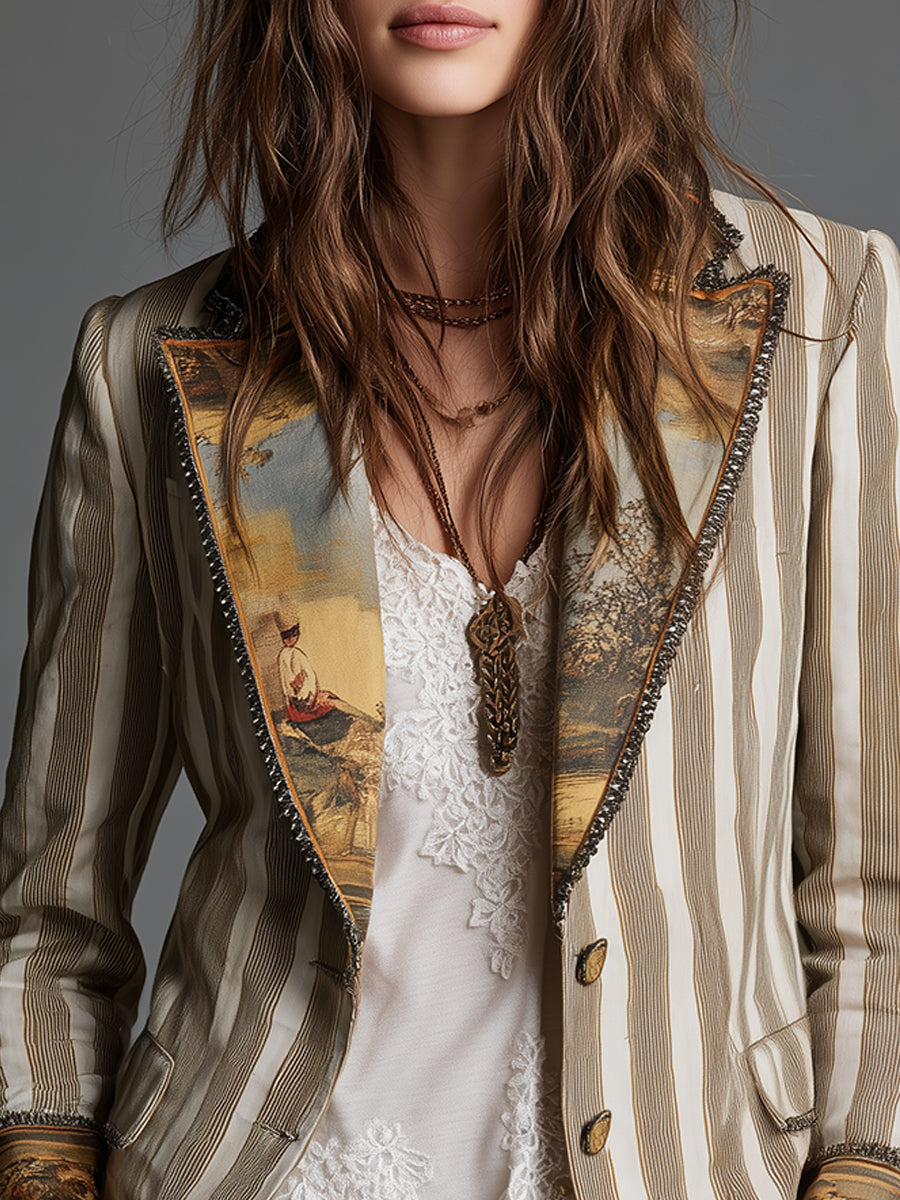 Marion | Blazer Élégant Rayé