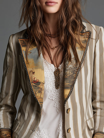 Marion | Blazer Élégant Rayé