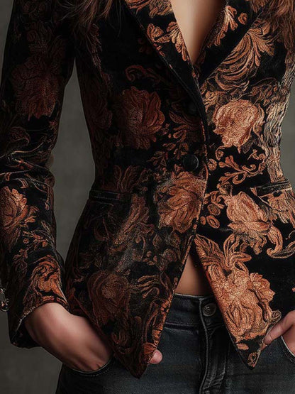 Laure | Blazer Élégant aux Détails Floraux