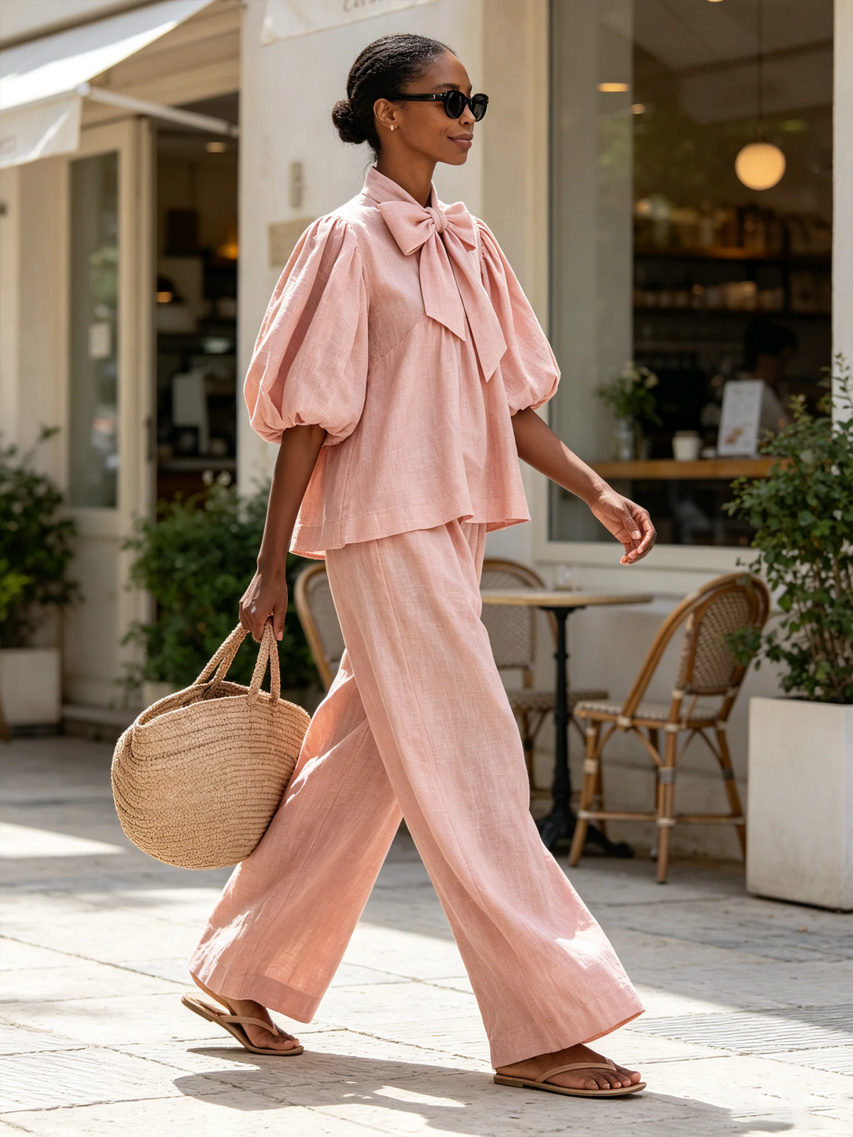 Clarisse | Ensemble à nœud et pantalon large