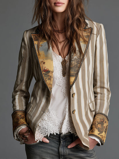 Marion | Blazer Élégant Rayé