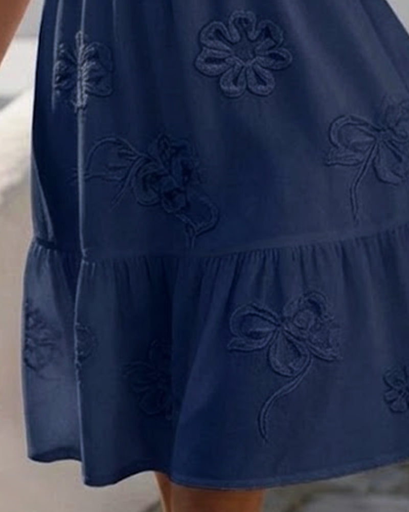 Leticia | Robe Florale à Manches Bouffantes
