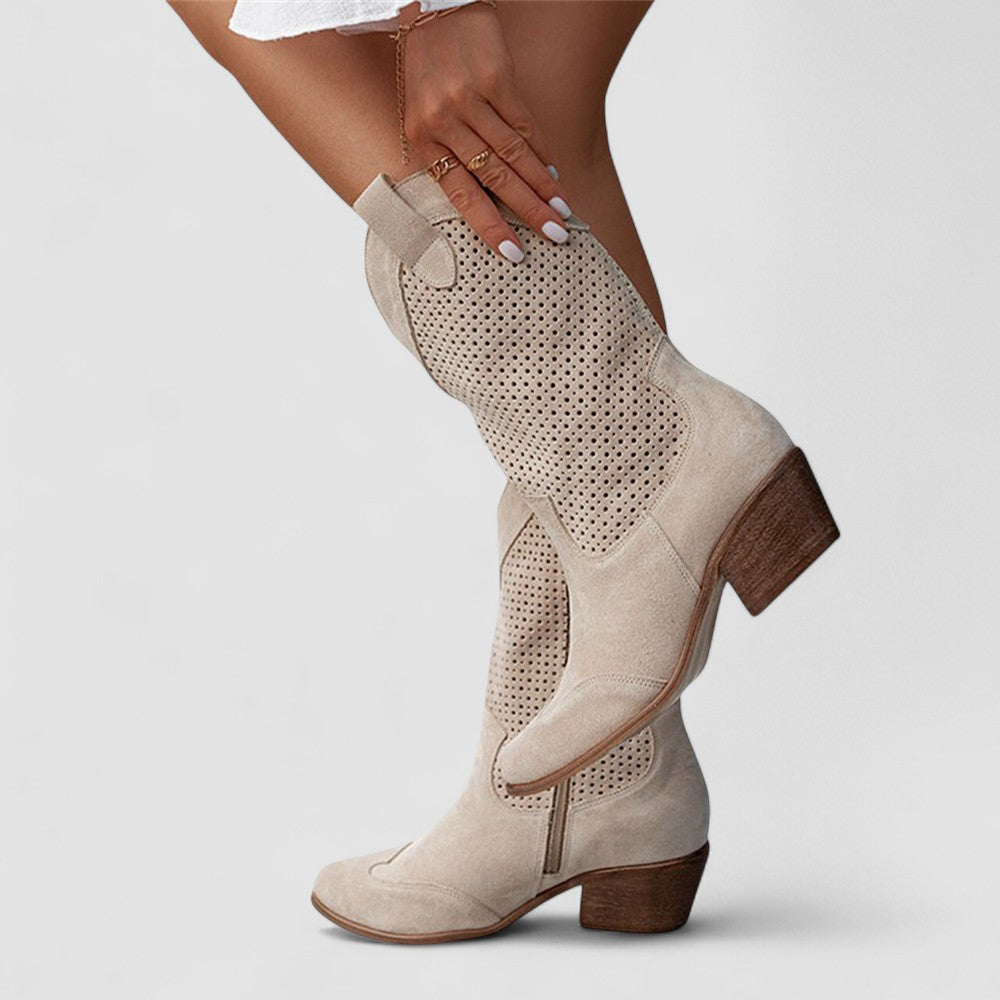 Claire | Bottes Western à Détails Ajourés