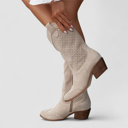 Claire | Bottes Western à Détails Ajourés