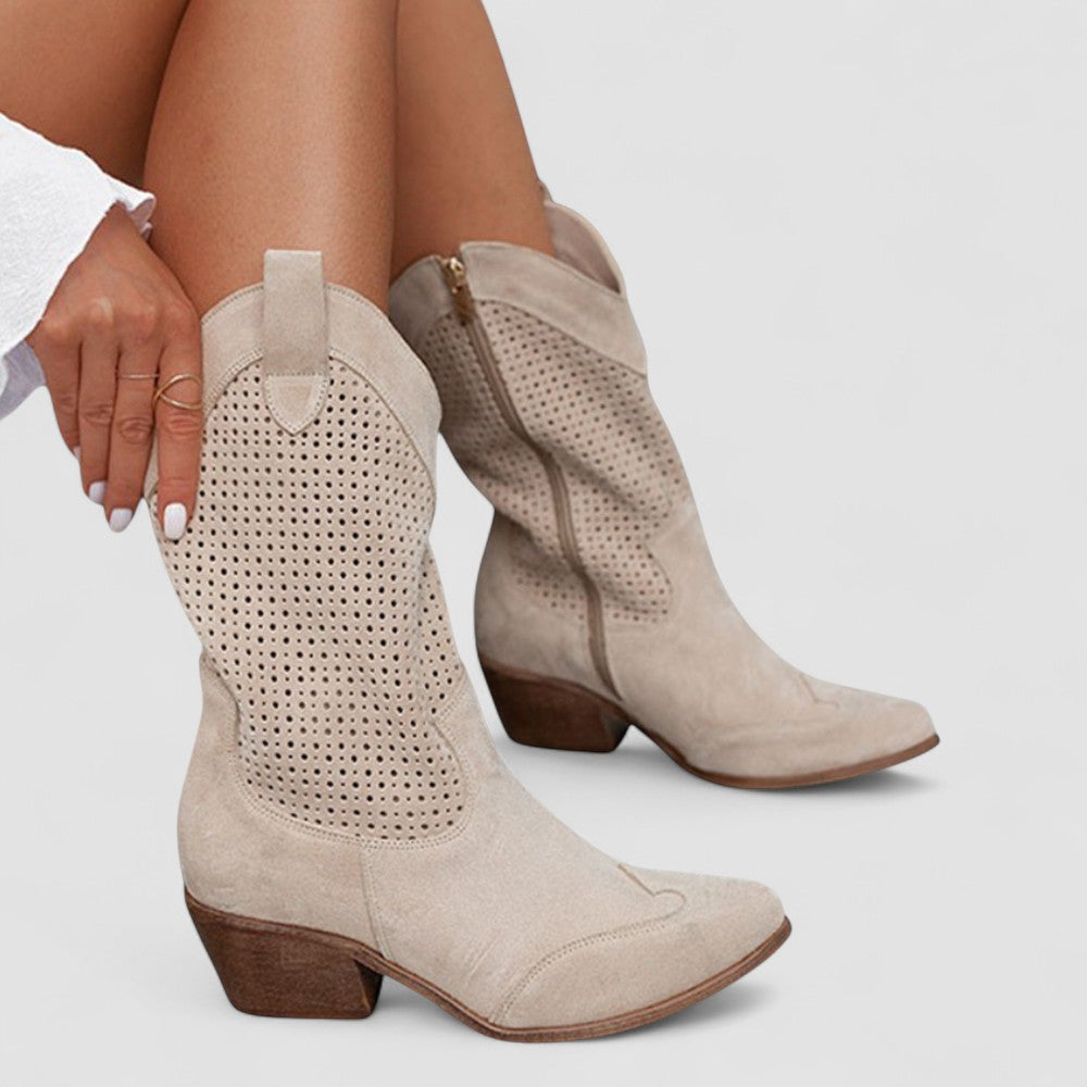 Claire | Bottes Western à Détails Ajourés