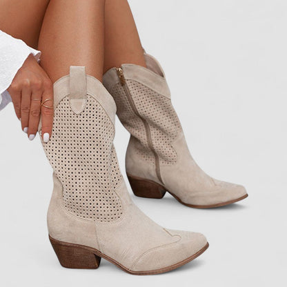 Claire | Bottes Western à Détails Ajourés