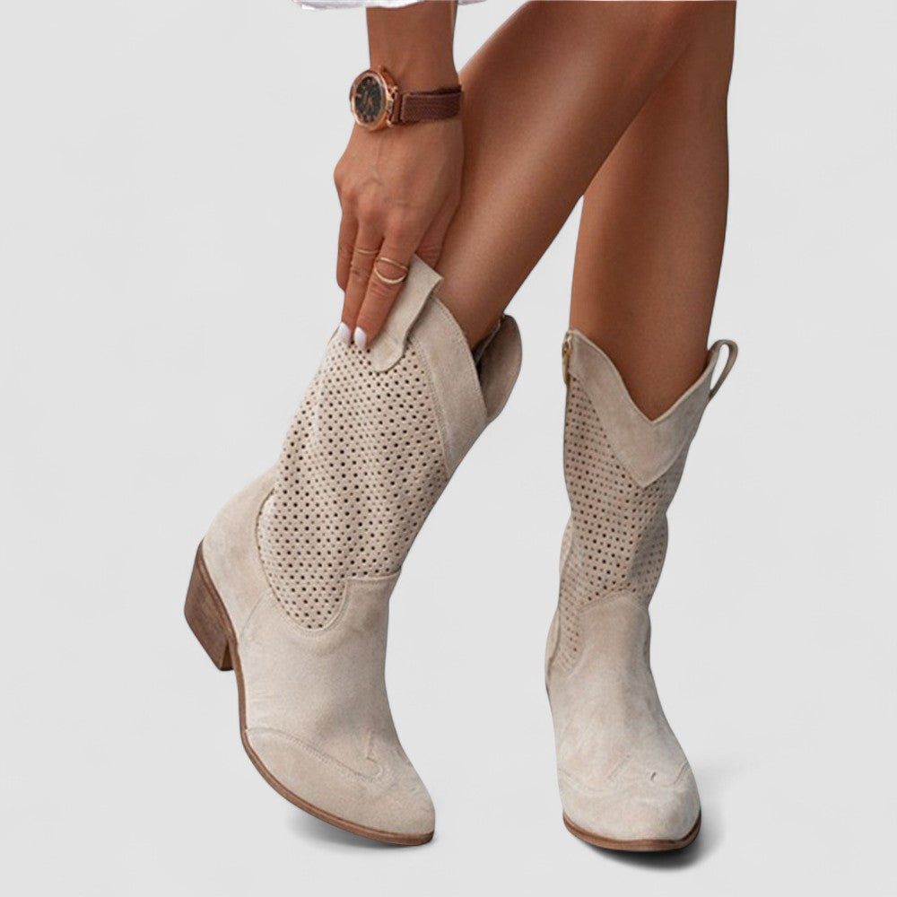 Claire | Bottes Western à Détails Ajourés