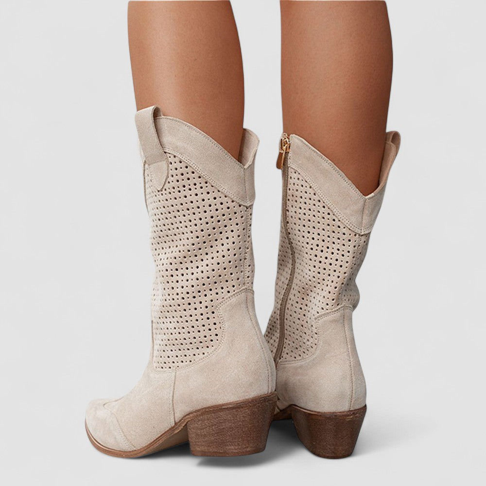 Claire | Bottes Western à Détails Ajourés