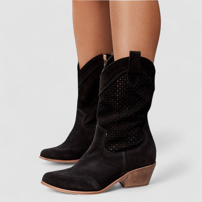 Claire | Bottes Western à Détails Ajourés
