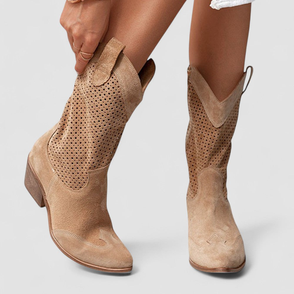 Claire | Bottes Western à Détails Ajourés