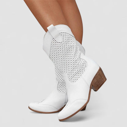 Claire | Bottes Western à Détails Ajourés
