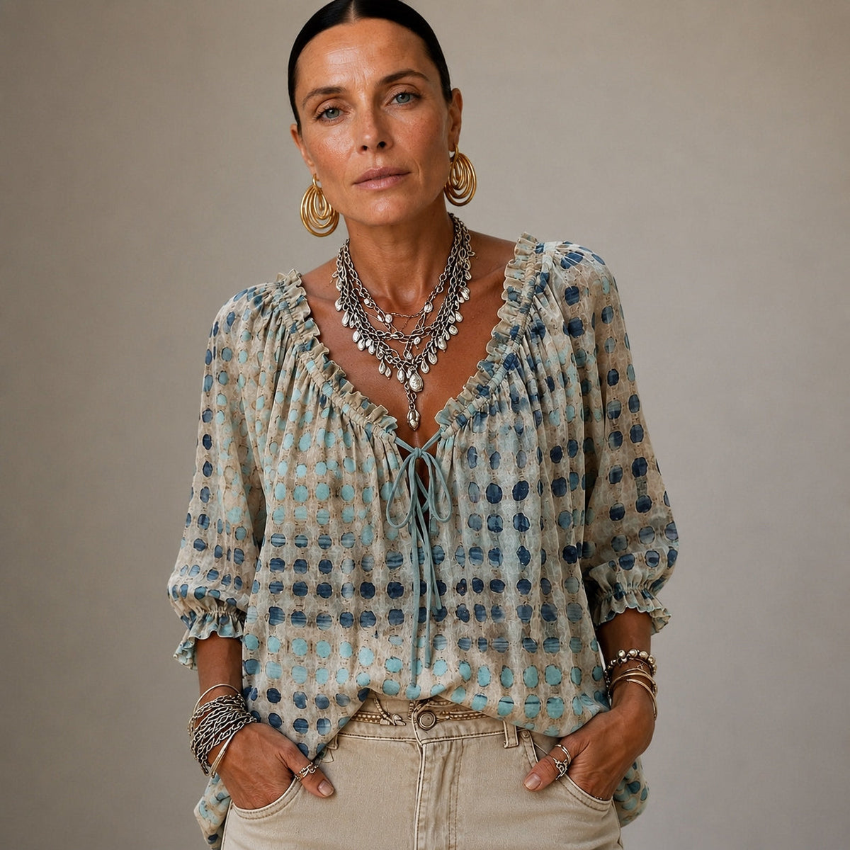 Inés | Chemisier Brodé Style Bohème