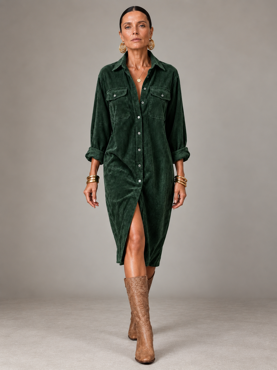 Teresa | Robe Chemisier à Coupe Fluide