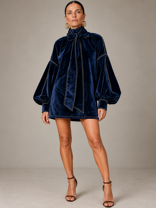 Liora | Robe courte élégante à nœud.