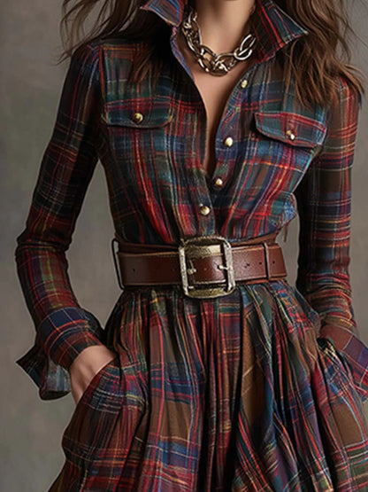 Rosalie | Robe longue à carreaux