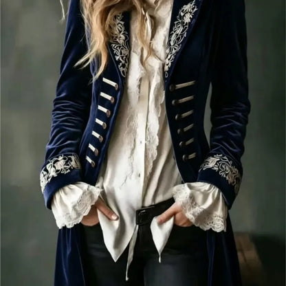 Odette | Veste Longue Brodée Élégante
