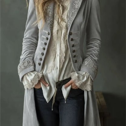 Odette | Veste Longue Brodée Élégante