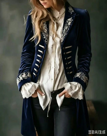 Odette | Veste Longue Brodée Élégante