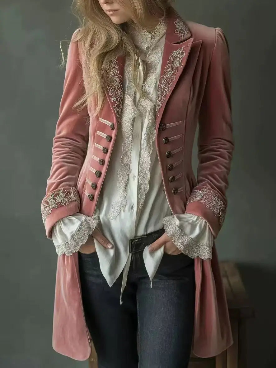 Odette | Veste Longue Brodée Élégante