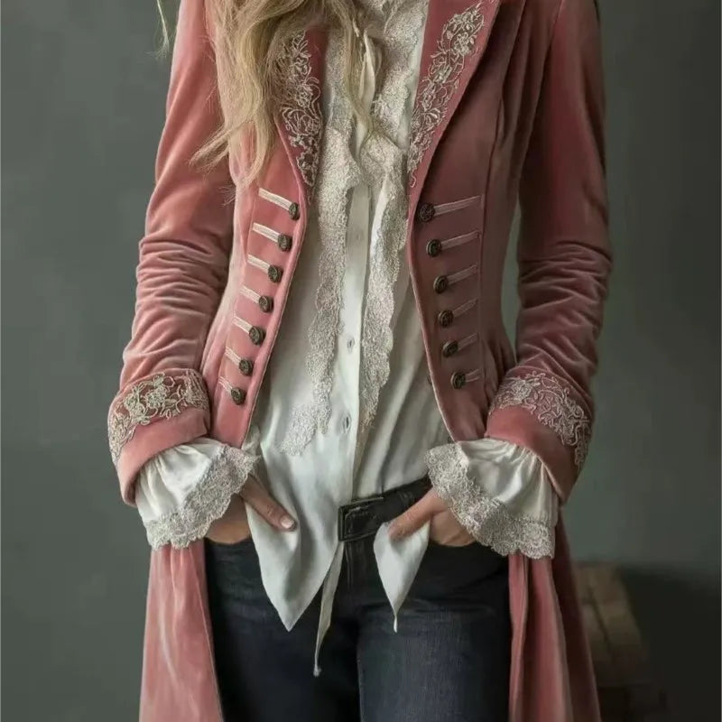 Odette | Veste Longue Brodée Élégante