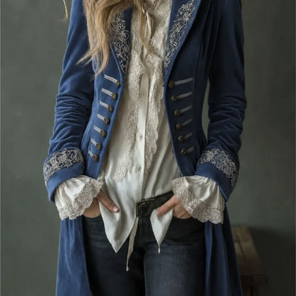 Odette | Veste Longue Brodée Élégante
