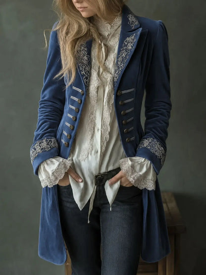 Odette | Veste Longue Brodée Élégante
