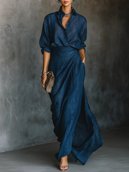 Corinne | Ensemble chemise et jupe longue
