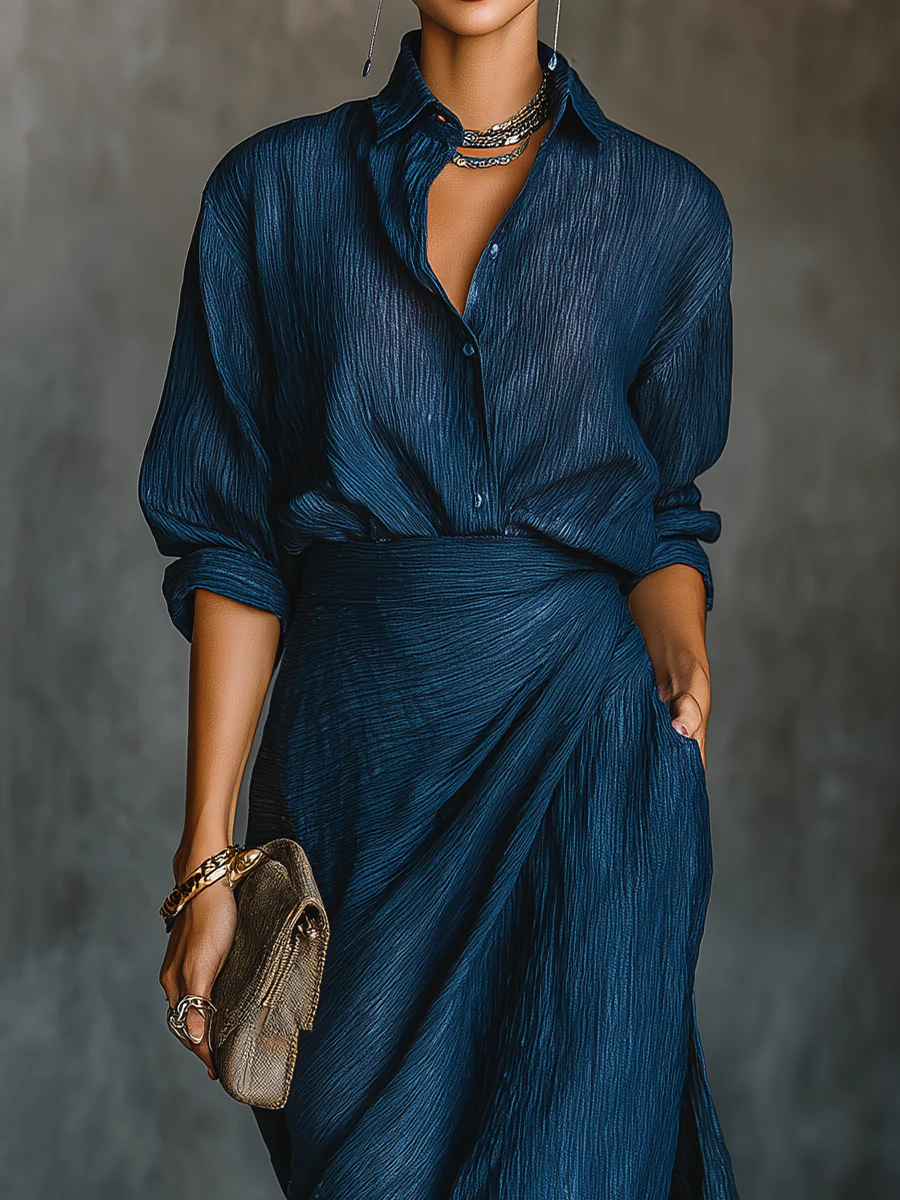 Corinne | Ensemble chemise et jupe longue