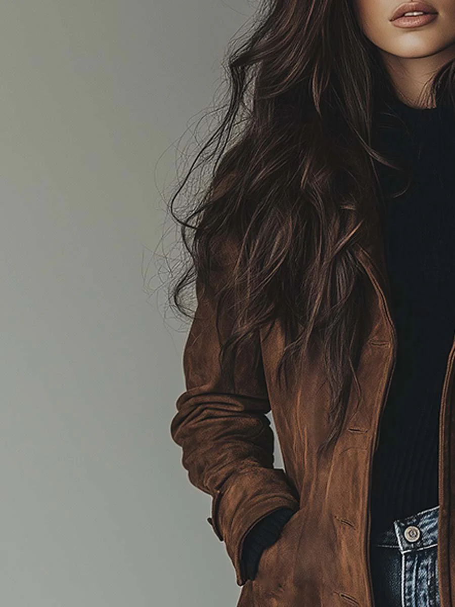 Héloïse || Trench Vintage en Daim