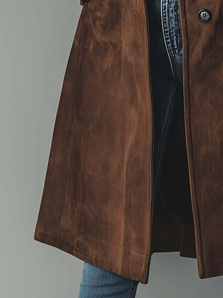 Héloïse || Trench Vintage en Daim