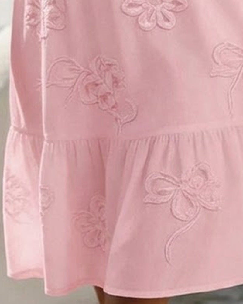 Leticia | Robe Florale à Manches Bouffantes