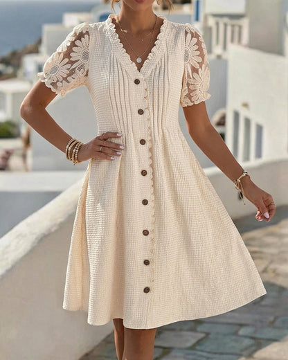 Andrea | Robe Florale à Détails Brodés