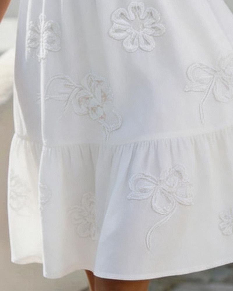 Leticia | Robe Florale à Manches Bouffantes