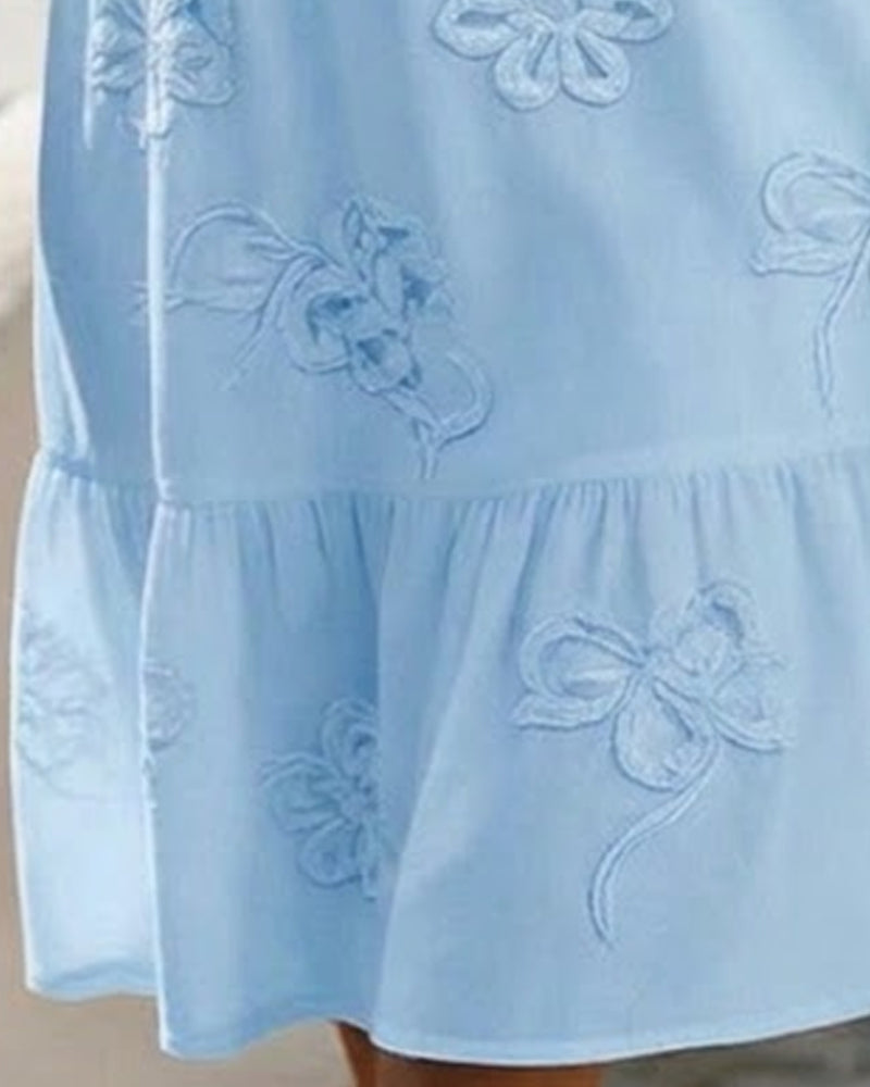 Leticia | Robe Florale à Manches Bouffantes