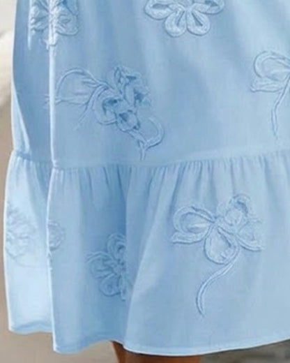 Leticia | Robe Florale à Manches Bouffantes