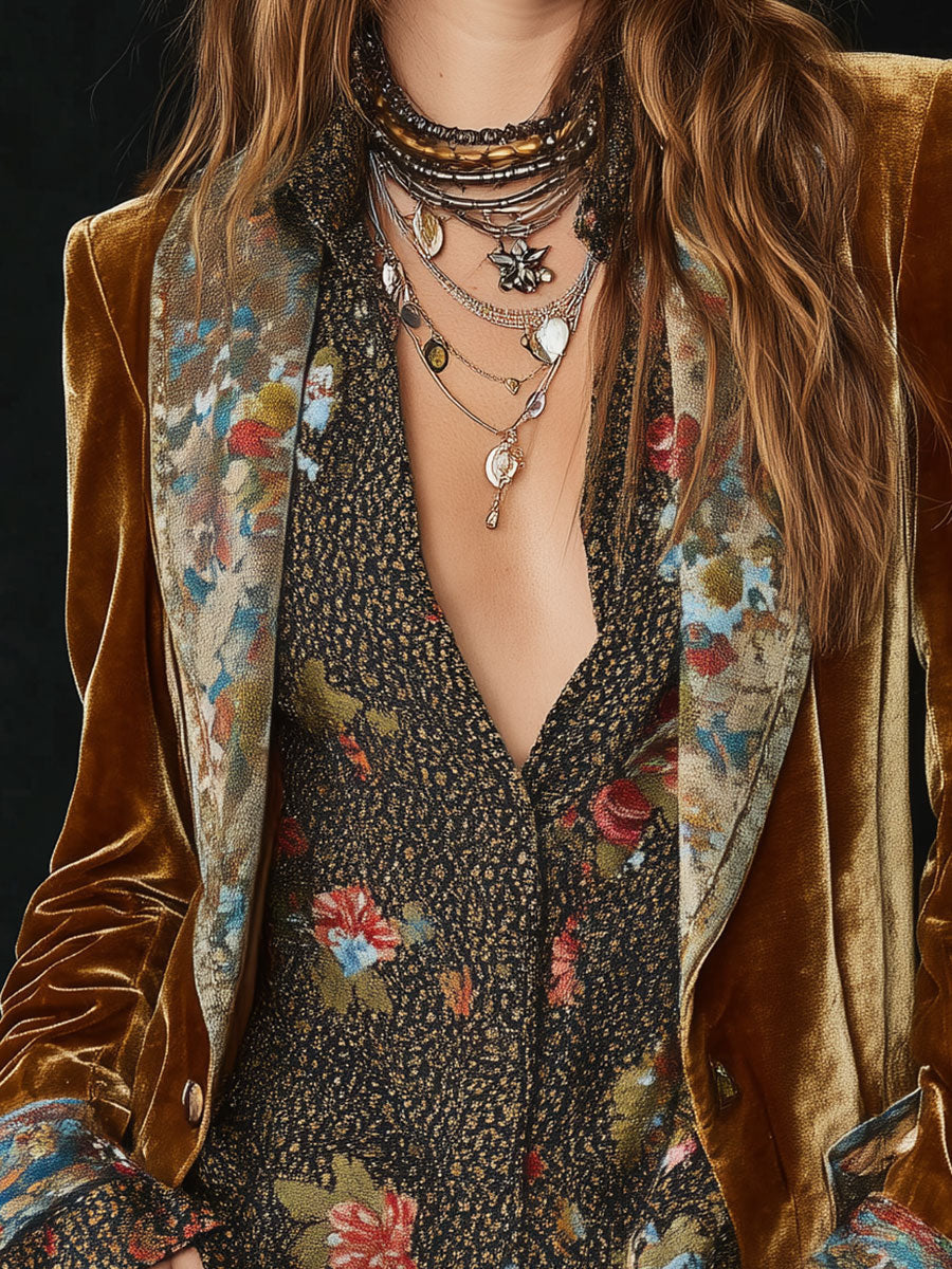 Christine | Blazer Élégant à Détails Floraux