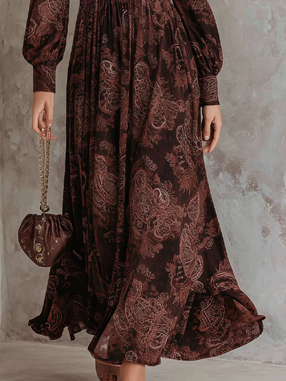 Zoé | Robe Cachemire Marron à Col Zippé