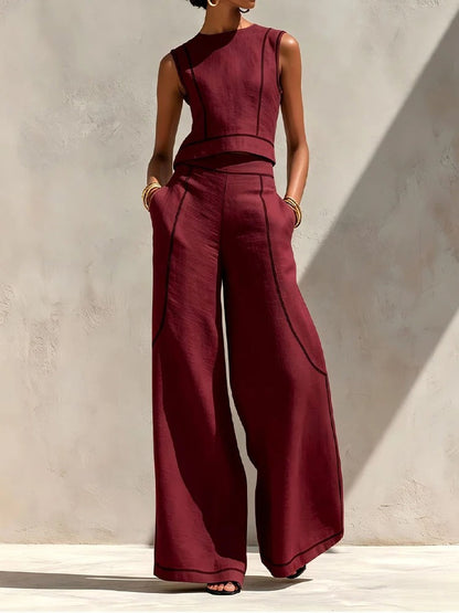 Judith | Ensemble Élégant Pantalon Fluide