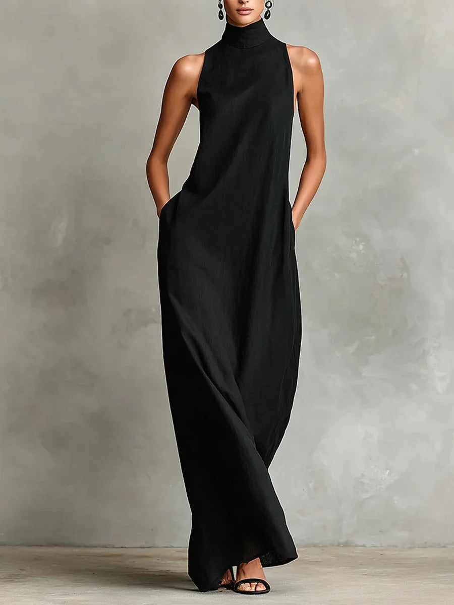 Silvia | Robe Longue à Col Haut